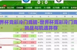 世界杯竞彩冷门竞猜-世界杯竞彩冷门竞猜，挑战与机遇并存