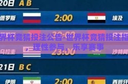 世界杯竞猜投注公告-世界杯竞猜投注指南，理性参与，乐享赛事