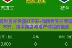微博世界杯竞猜打不开-微博世界杯竞猜打不开，技术瓶颈与用户体验的挑战