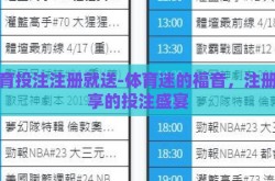 体育投注注册就送-体育迷的福音，注册即享的投注盛宴