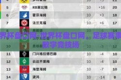 世界杯盘口网-世界杯盘口网，足球赛事的数字竞技场