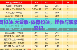 体育投注 大量收-体育投注，理性与激情的交织