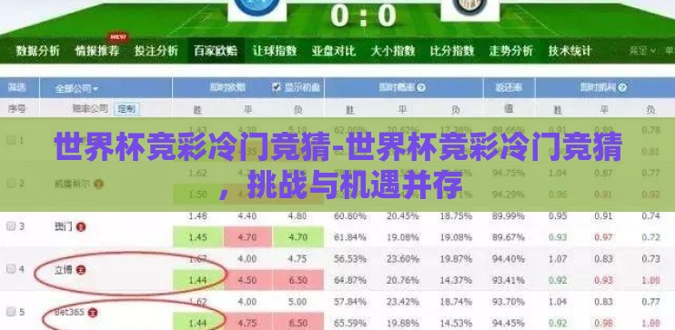 世界杯竞彩冷门竞猜-世界杯竞彩冷门竞猜，挑战与机遇并存