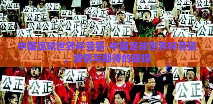 中国足球世界杯竞猜-中国足球世界杯竞猜，激情与期待的碰撞