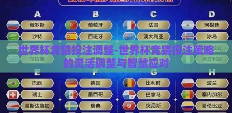 世界杯竞猜投注调整-世界杯竞猜投注策略的灵活调整与智慧应对