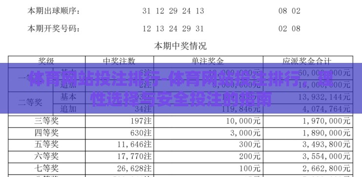 体育网站投注排行-体育网站投注排行，理性选择与安全投注的指南