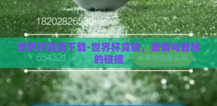 世界杯竞猜下载-世界杯竞猜，激情与智慧的碰撞
