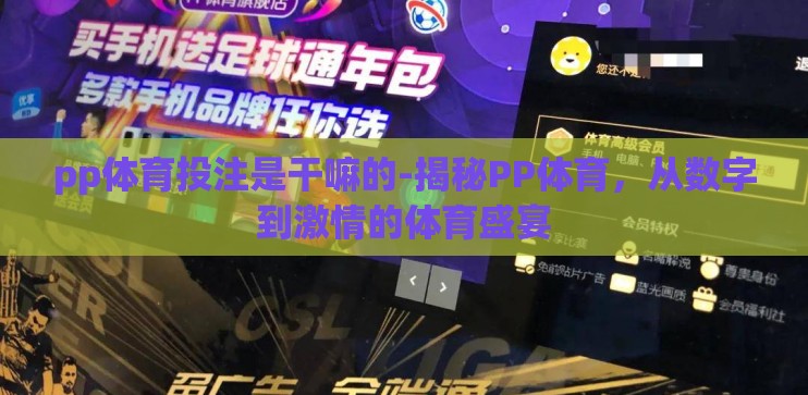pp体育投注是干嘛的-揭秘PP体育，从数字到激情的体育盛宴