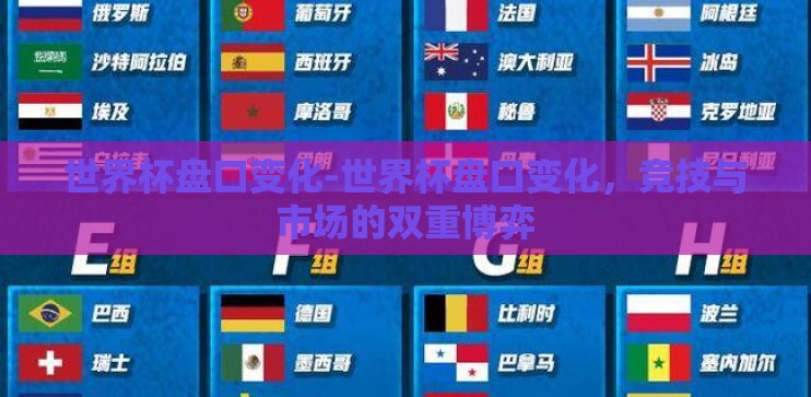 世界杯盘口变化-世界杯盘口变化,竞技与市场的双重博弈 世界杯盘口变化-世界杯盘口变化,竞技与市场的双重博弈