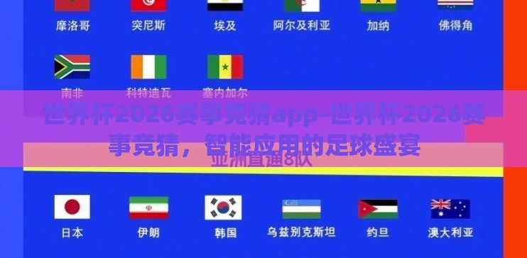 世界杯2026赛事竞猜app-世界杯2026赛事竞猜，智能应用的足球盛宴