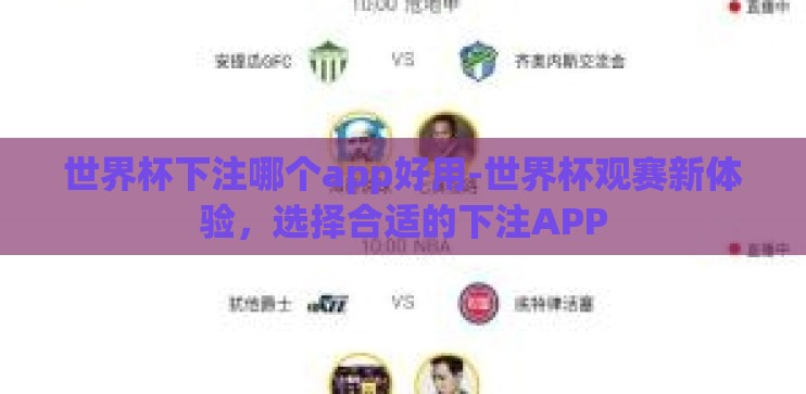 世界杯下注哪个app好用-世界杯观赛新体验，选择合适的下注APP