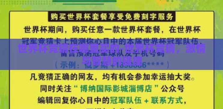 世界杯竞猜在哪里买的-世界杯竞猜，激情与智慧的碰撞