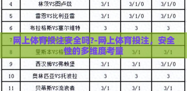 网上体育投注安全吗?-网上体育投注，安全性的多维度考量