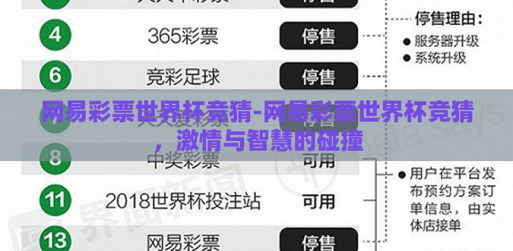 网易彩票世界杯竞猜-网易彩票世界杯竞猜，激情与智慧的碰撞