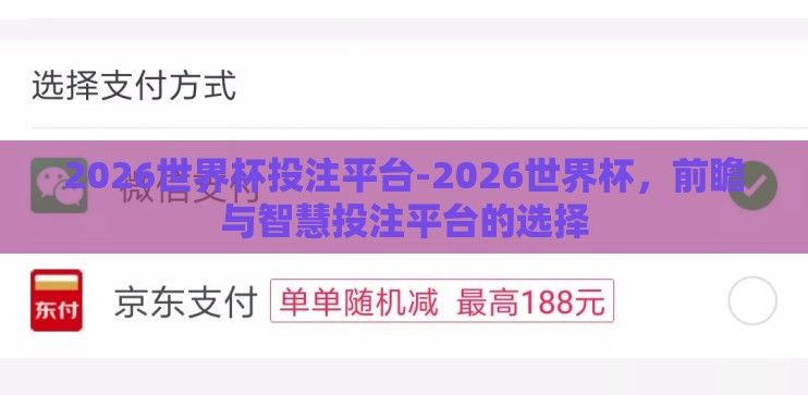 2026世界杯投注平台-2026世界杯，前瞻与智慧投注平台的选择