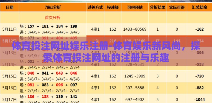 体育投注网址娱乐注册-体育娱乐新风尚，探索体育投注网址的注册与乐趣