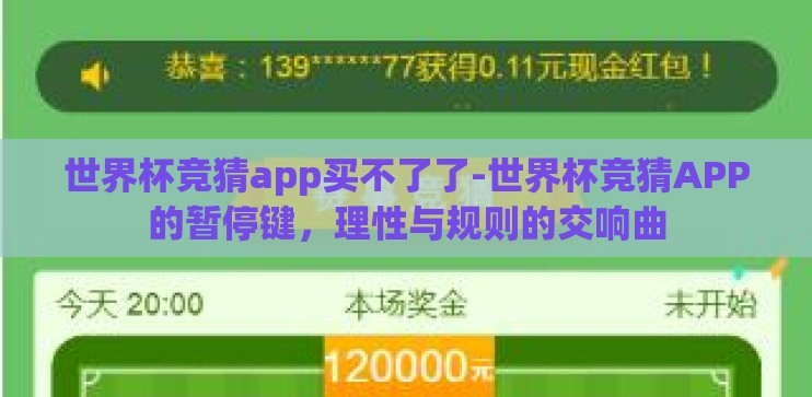 世界杯竞猜app买不了了-世界杯竞猜APP的暂停键，理性与规则的交响曲